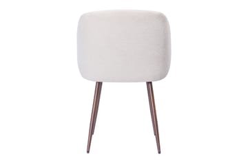 Greya Matstol med armstöd - Vit Bouclé / Metallben Valnöt - Möbler - Fåtölj & stolar - Karmstol