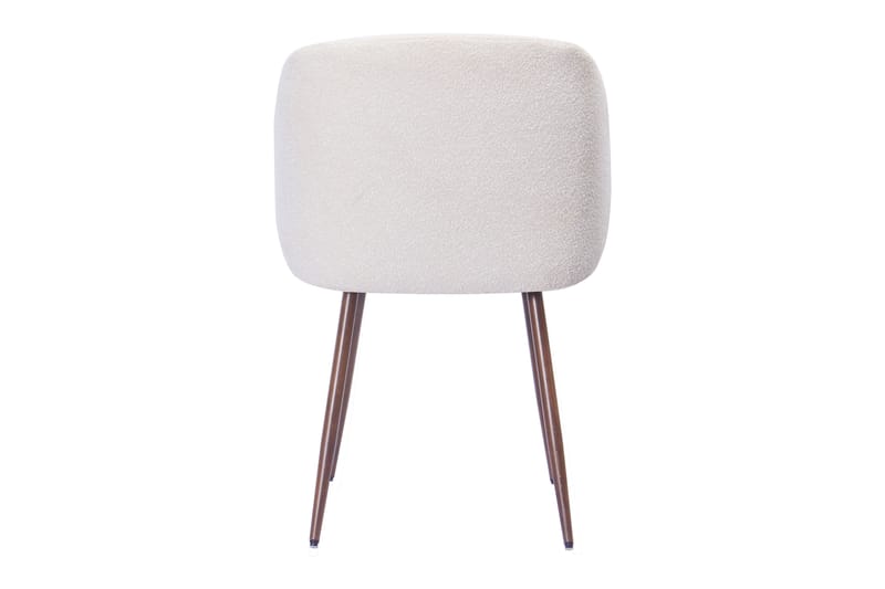 Greya Matstol med armstöd - Vit Bouclé / Metallben Valnöt - Möbler - Fåtölj & stolar - Karmstol
