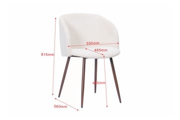 Greya Matstol med armstöd - Vit Bouclé / Metallben Valnöt - Möbler - Fåtölj & stolar - Karmstol