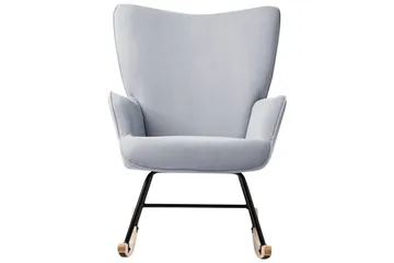 Gungfåtölj Arset Blå/svart/ljus trä - Blå/svart/ljus trä - Möbler - Fåtölj & stolar - Fåtölj