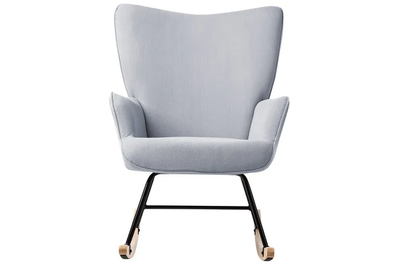 Gungfåtölj Arset Blå/svart/ljus trä - Blå/svart/ljus trä - Möbler - Fåtölj & stolar - Fåtölj