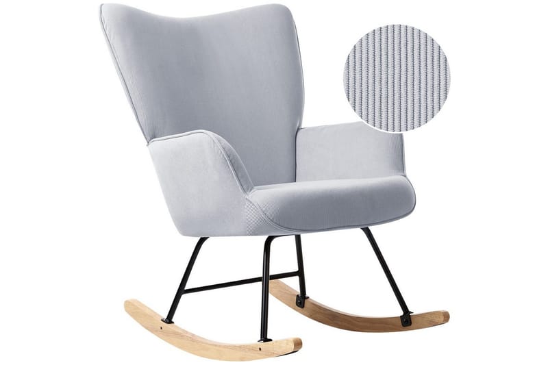 Gungfåtölj Arset Blå/svart/ljus trä, Blå/svart/ljus trä