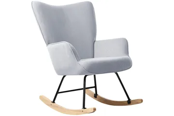 Gungfåtölj Arset Blå/svart/ljus trä - Blå/svart/ljus trä - Möbler - Fåtölj & stolar - Fåtölj