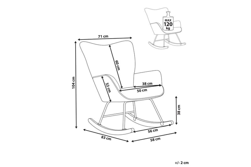 Gungfåtölj Arset Blå/svart/ljus trä - Blå/svart/ljus trä - Möbler - Fåtölj & stolar - Fåtölj