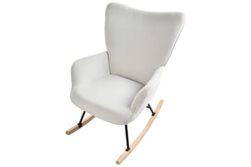 Gungfåtölj Arset Vit/svart/ljust trä - Vit/svart/ljust trä - Möbler - Fåtölj & stolar - Fåtölj