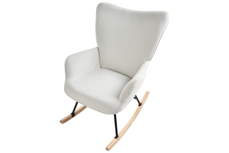 Gungfåtölj Arset Vit/svart/ljust trä - Vit/svart/ljust trä - Möbler - Fåtölj & stolar - Fåtölj