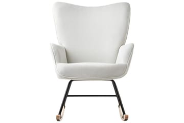 Gungfåtölj Arset Vit/svart/ljust trä - Vit/svart/ljust trä - Möbler - Fåtölj & stolar - Fåtölj