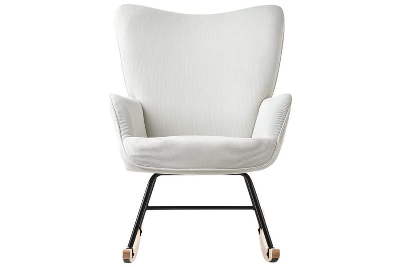 Gungfåtölj Arset Vit/svart/ljust trä - Vit/svart/ljust trä - Möbler - Fåtölj & stolar - Fåtölj