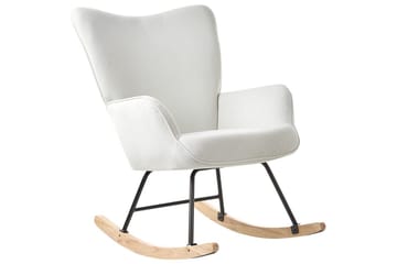 Gungfåtölj Arset Vit/svart/ljust trä - Vit/svart/ljust trä - Möbler - Fåtölj & stolar - Fåtölj