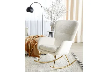 Gungstol Anaset - Vitt, guld - Möbler - Fåtölj & stolar - Fåtölj