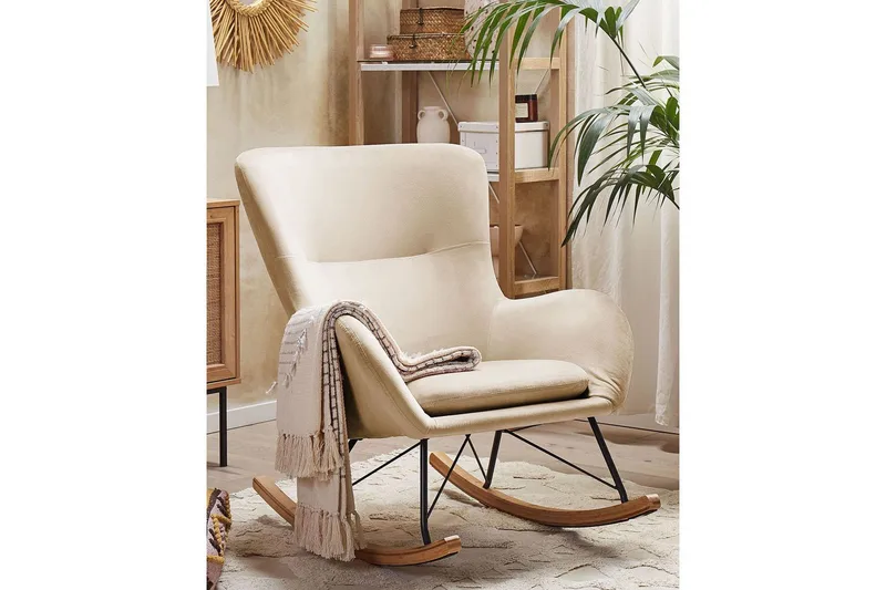 Gungstol Ellan - Beige, svart, ljust trä - Möbler - Fåtölj & stolar - Fåtölj