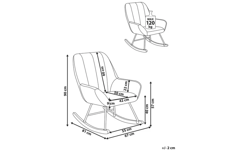 Gungstol Kinno - Vit, svart, brun - Möbler - Fåtölj & stolar - Fåtölj