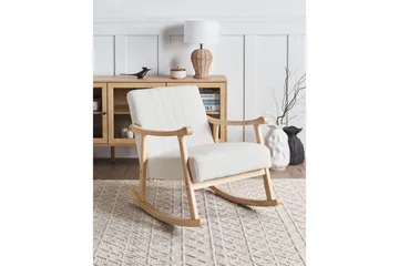 Gungstol Leknes - Vit, brun - Möbler - Fåtölj & stolar - Fåtölj