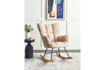 Gungstol Oulu - Beige, svart, ljust trä - Möbler - Fåtölj & stolar - Fåtölj