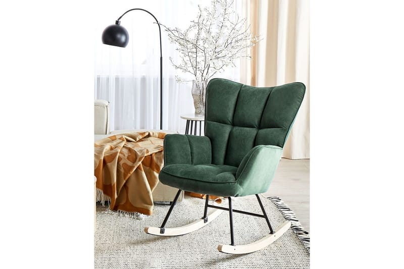 Gungstol Oulu - Grönt, svart, ljust trä - Möbler - Fåtölj & stolar - Fåtölj