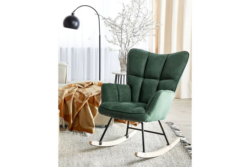 Gungstol Oulu - Grönt, svart, ljust trä - Möbler - Fåtölj & stolar - Fåtölj