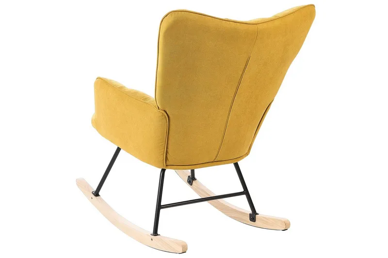 Gungstol Oulu - Gult, svart, ljust trä - Möbler - Fåtölj & stolar - Fåtölj