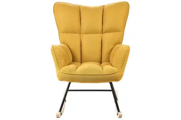 Gungstol Oulu - Gult, svart, ljust trä - Möbler - Fåtölj & stolar - Fåtölj