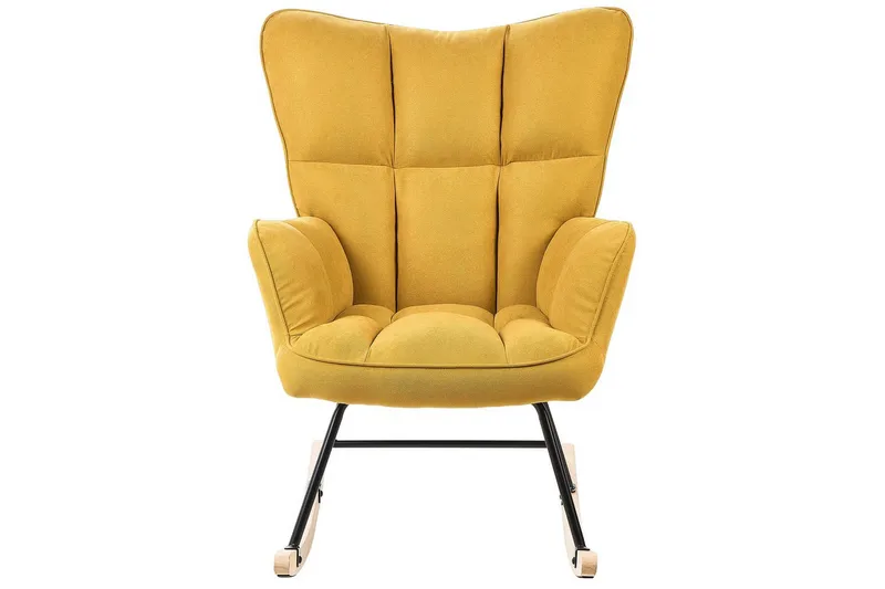 Gungstol Oulu - Gult, svart, ljust trä - Möbler - Fåtölj & stolar - Fåtölj