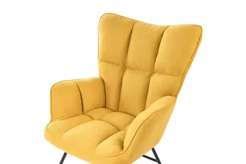 Gungstol Oulu - Gult, svart, ljust trä - Möbler - Fåtölj & stolar - Fåtölj