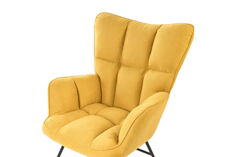 Gungstol Oulu - Gult, svart, ljust trä - Möbler - Fåtölj & stolar - Fåtölj