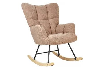 Gungstol Oulu - Sandbeige, svart, ljust trä - Möbler - Fåtölj & stolar - Fåtölj