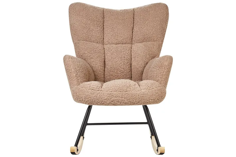 Gungstol Oulu - Sandbeige, svart, ljust trä - Möbler - Fåtölj & stolar - Fåtölj