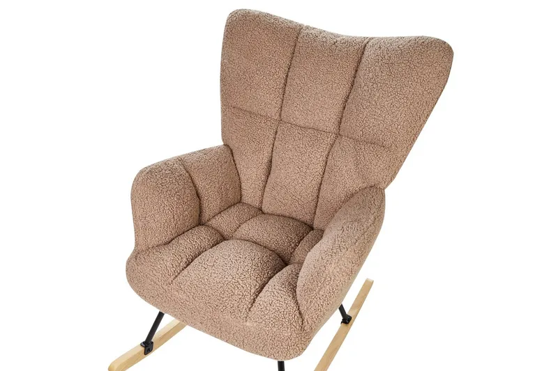 Gungstol Oulu - Sandbeige, svart, ljust trä - Möbler - Fåtölj & stolar - Fåtölj