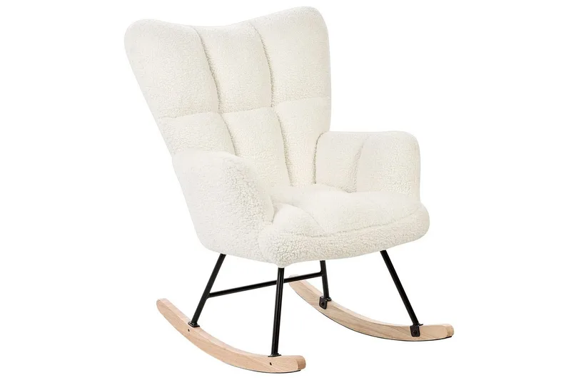 Gungstol Oulu - Vitt, svart, ljust trä - Möbler - Fåtölj & stolar - Fåtölj