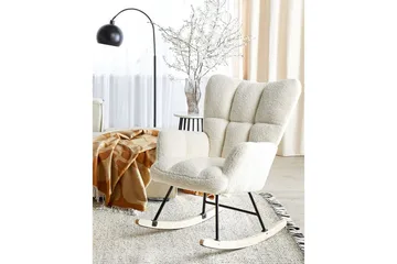 Gungstol Oulu - Vitt, svart, ljust trä - Möbler - Fåtölj & stolar - Fåtölj