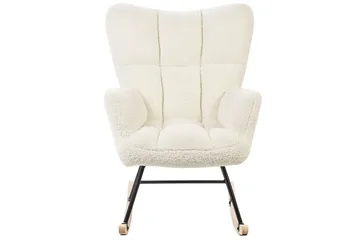 Gungstol Oulu - Vitt, svart, ljust trä - Möbler - Fåtölj & stolar - Fåtölj