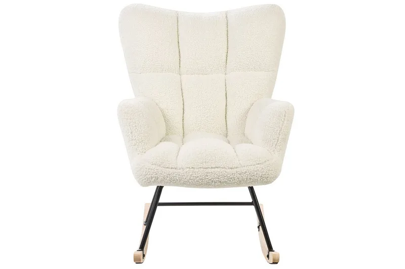 Gungstol Oulu - Vitt, svart, ljust trä - Möbler - Fåtölj & stolar - Fåtölj