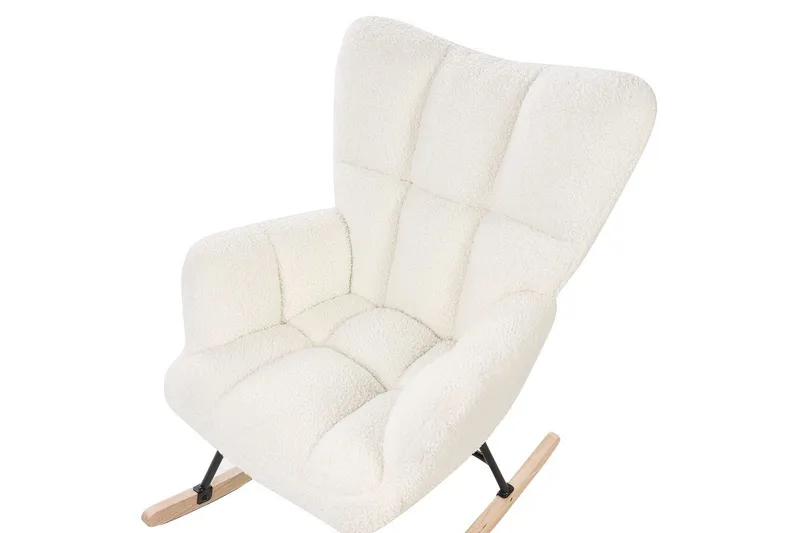 Gungstol Oulu - Vitt, svart, ljust trä - Möbler - Fåtölj & stolar - Fåtölj