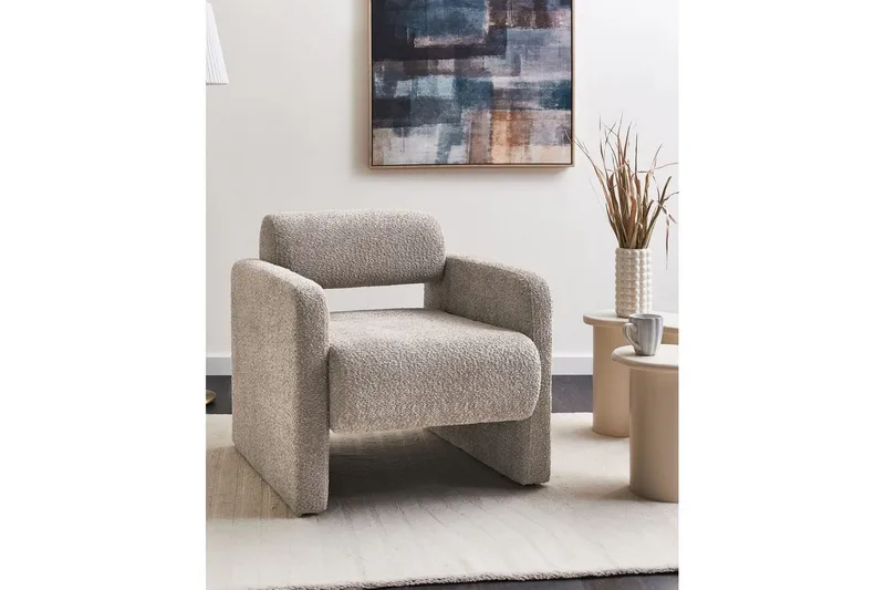 Hallsberg Fåtölj i Boucle - Beige - Möbler - Fåtölj & stolar - Fåtölj