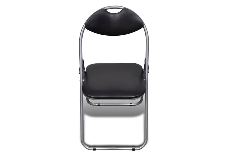 Hopfällbara matstolar 6 st svart konstläder och stål - Svart - Klappstol & stapelbara stolar