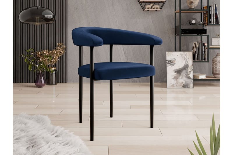 Jacklyn Karmstol - Blå/Svart - Möbler - Fåtölj & stolar - Matstol & köksstol