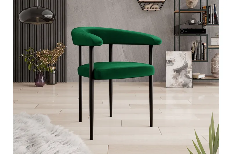 Jacklyn Karmstol - Grön/Svart - Möbler - Fåtölj & stolar - Matstol & köksstol