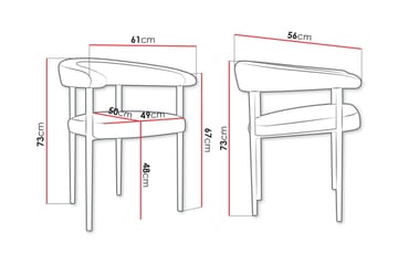 Jacklyn Karmstol - Rosa/Svart - Möbler - Fåtölj & stolar - Matstol & köksstol