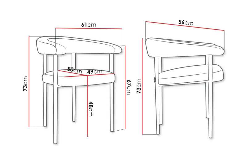 Jacklyn Karmstol - Rosa/Svart - Möbler - Fåtölj & stolar - Matstol & köksstol