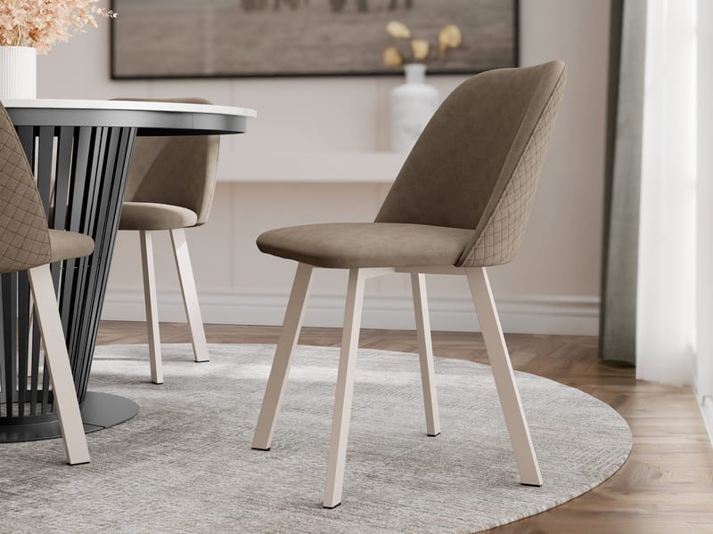 Jarlen Matstol kviltad - taupe och beige - Möbler - Fåtölj & stolar - Matstol & köksstol