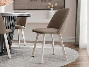 Jarlen Matstol - taupebrun klädsel med beige ben - Möbler - Fåtölj & stolar - Matstol & köksstol