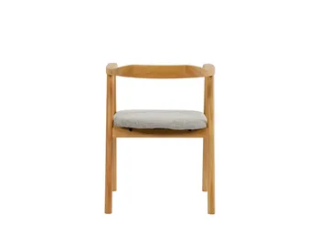 Jolie Matstol i trä med tygsits - Ek/Beige - Möbler - Fåtölj & stolar - Matstol & köksstol