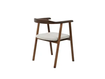 Jolie Matstol i trä med tygsits - Rökt ek/Beige - Möbler - Fåtölj & stolar - Matstol & köksstol