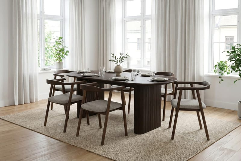 Jolie Matstol i trä med tygsits - Rökt ek/Beige - Möbler - Fåtölj & stolar - Matstol & köksstol