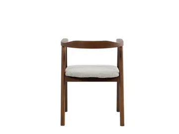 Jolie Matstol i trä med tygsits - Valnöt/Beige - Möbler - Fåtölj & stolar - Matstol & köksstol