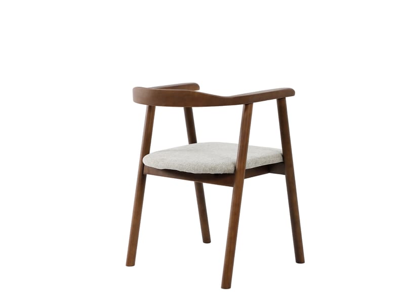 Jolie Matstol i trä med tygsits - Valnöt/Beige - Möbler - Fåtölj & stolar - Matstol & köksstol