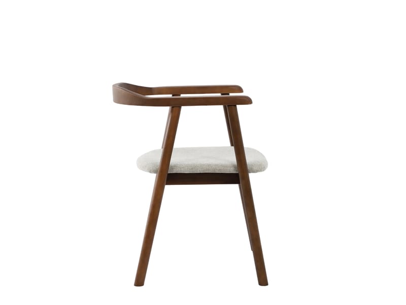 Jolie Matstol i trä med tygsits - Valnöt/Beige - Möbler - Fåtölj & stolar - Matstol & köksstol