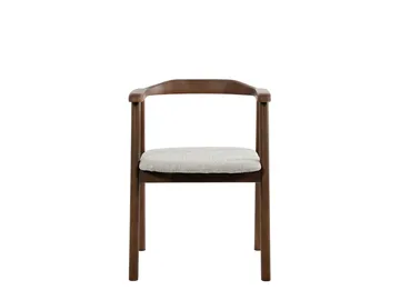 Jolie Matstol i trä med tygsits - Valnöt/Beige - Möbler - Fåtölj & stolar - Matstol & köksstol