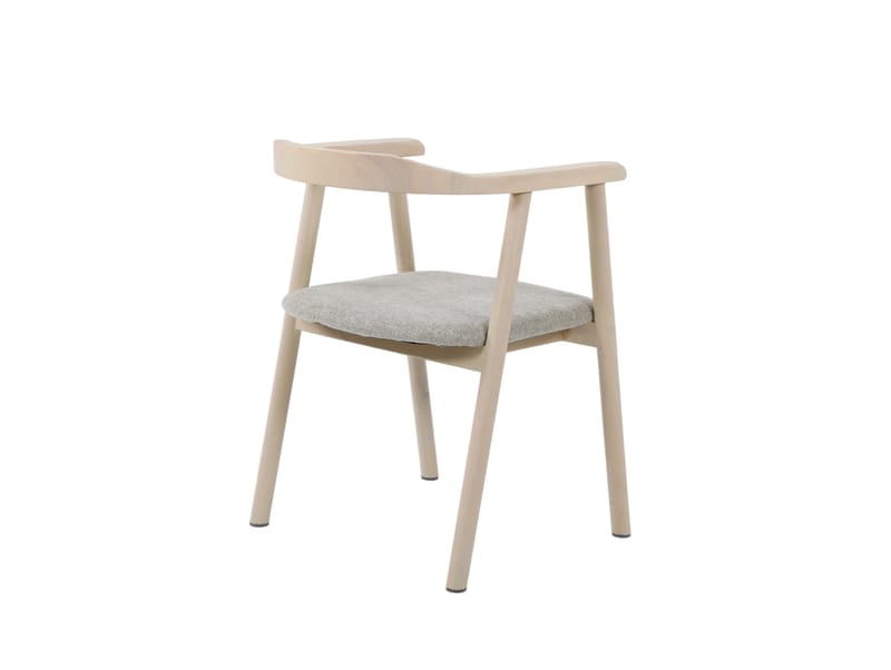 Jolie Matstol i trä med tygsits - Vitlaserad/Beige - Möbler - Fåtölj & stolar - Matstol & köksstol