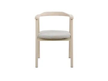 Jolie Matstol i trä med tygsits - Vitlaserad/Beige - Möbler - Fåtölj & stolar - Matstol & köksstol